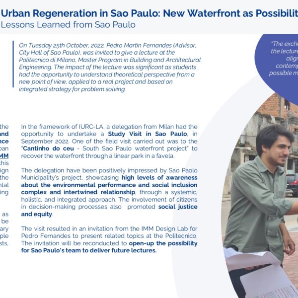 Urban Regeneration in Sao Paulo: New Waterfront as Possibilities for Transformation