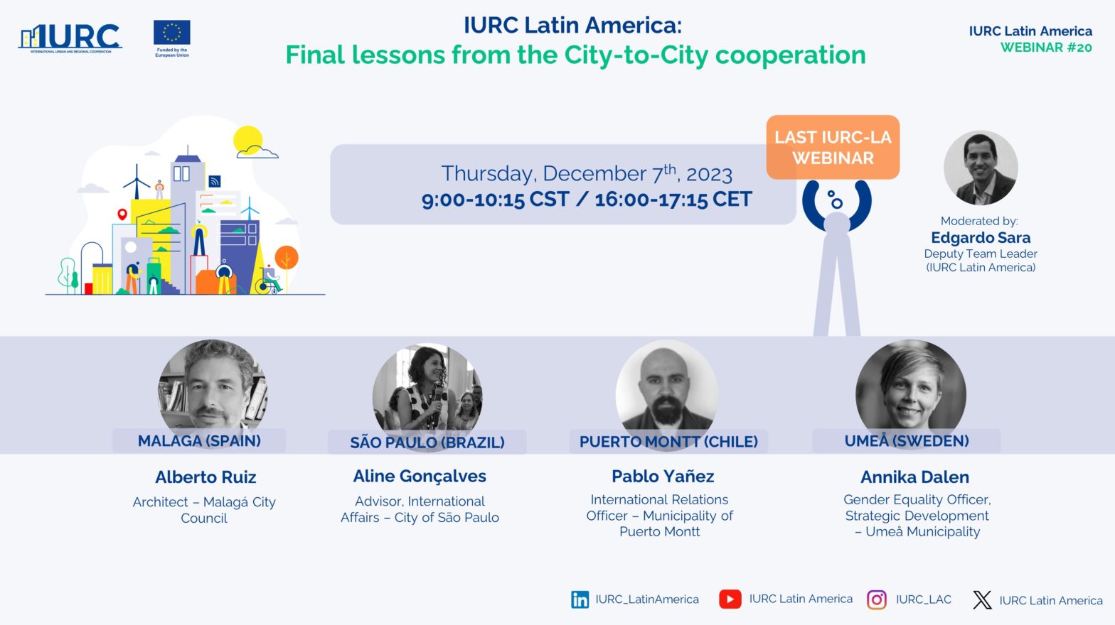 Last IURC-LA webinar “IURC Latin America: Final lessons from the City-to-City cooperation”