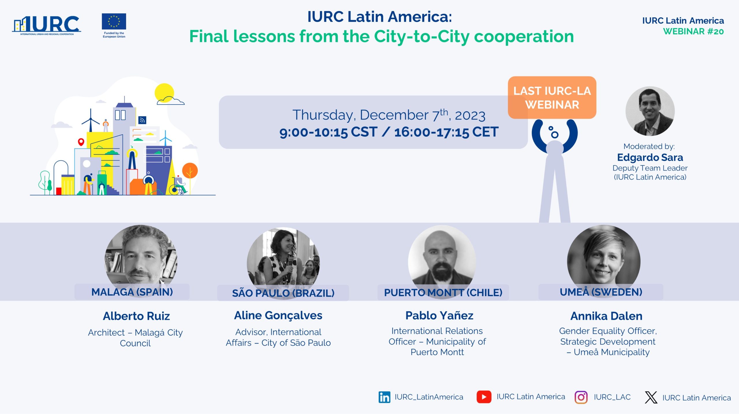 Último webinar de IURC-LA «IURC América Latina: Lecciones finales de la cooperación Ciudad a Ciudad»