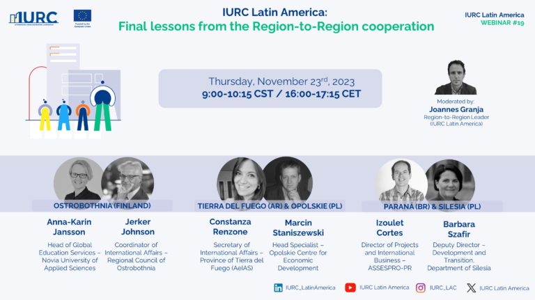 Webinar #19 IURC “Latin America: Final lessons from the Region-to-Region cooperation”